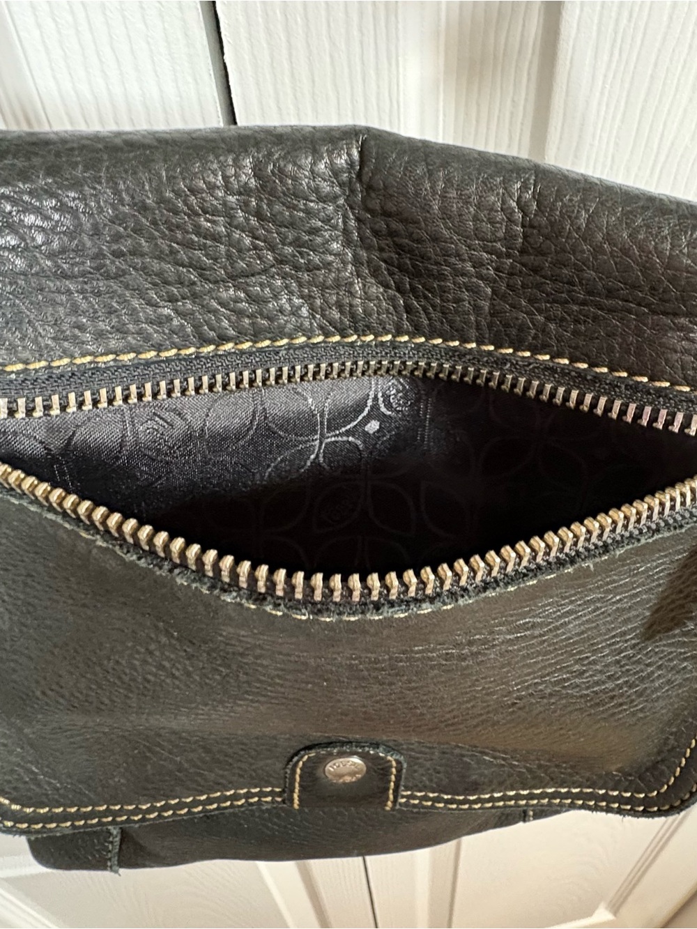 Fossil Long Live Vintage Black Leather Crossbody Bag Boho - Picture 7 of 14